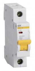 Выключатель автоматический IEK ВА47-29 MVA20-1-016-C 16A тип C 4.5kA 1П 230/400В 1мод белый