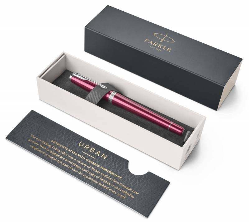 Ручка перьевая Parker Urban Core F309 (1931599) Vibrant Magenta CT F перо сталь нержавеющая подар.кор.