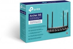 Роутер беспроводной TP-Link Archer A6 AC1350 10/100/1000BASE-TX черный