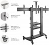 Подставка для телевизора Onkron TS3811 черный 40"-63" макс.142кг напольный мобильный