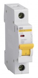 Выключатель автоматический IEK ВА47-29 MVA20-1-025-C 25A тип C 4.5kA 1П 230/400В 1мод белый