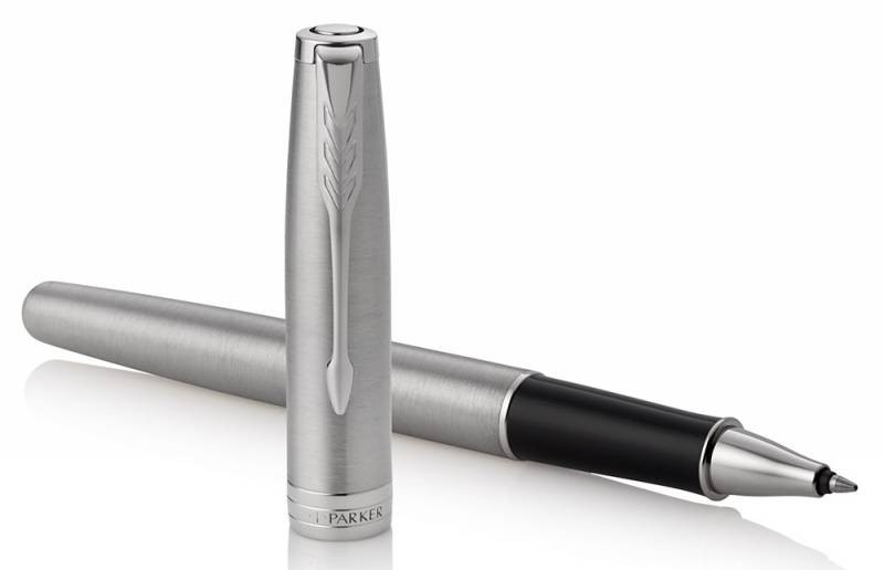 Ручка роллер Parker Sonnet Core T526 (1931511) Stainless Steel CT M черные чернила подар.кор.
