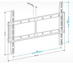 Кронштейн для телевизора Holder LCD-F6607 черный 42"-65" макс.60кг настенный фиксированный