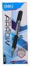 Ручка шариковая Deli EQ01520 Arrow 0.5мм резин. манжета прозрачный/черный черные чернила