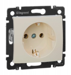 Розетка силовая Legrand Valena (774320) скрыт. зазем. слоновая кость