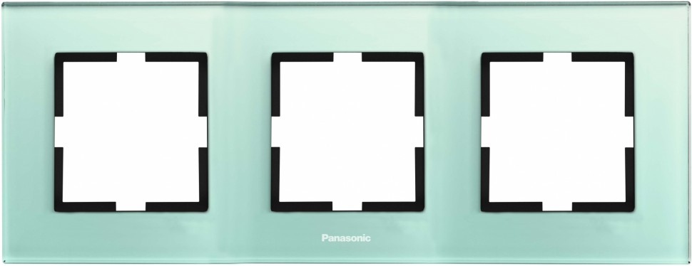 Рамка Panasonic Karre Plus WKTF08033GB-RU 3x горизонтальный монтаж стекло зеленый (упак.:1шт)