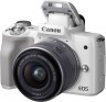 Фотоаппарат Canon EOS M50 белый 24.1Mpix 3" 4K WiFi 15-45 IS STM LP-E12 (с объективом)