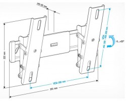 Кронштейн для телевизора Holder LCD-T2611 черный 22"-47" макс.30кг настенный наклон