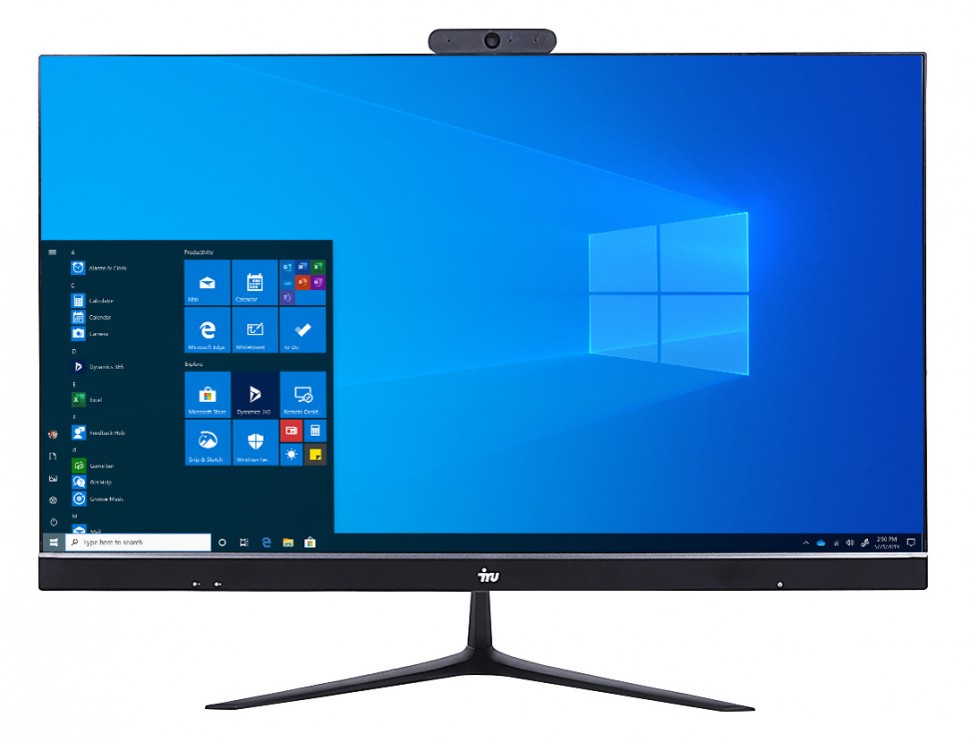 Моноблок IRU Office P2121 21.5" Full HD i3 8100 (3.6)/4Gb/SSD240Gb/UHDG 630/Windows 10 Professional 64/GbitEth/WiFi/BT/120W/Cam/черный 1920x1080