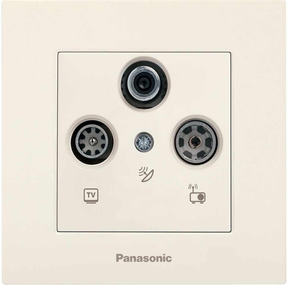 Розетка телевизионная Panasonic Karre Plus (WKTC04632BG-RU) скрыт. IP20 бежевый (упак.:1шт)