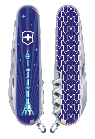 Нож перочинный Victorinox Spartan "Останкинская телебашня" (1.3603.7R2-03) 91мм 12функций синий/рисунок карт.коробка