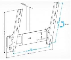 Кронштейн для телевизора Holder LCD-T4612 черный 32"-65" макс.40кг настенный наклон