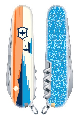 Нож перочинный Victorinox Spartan "Рыбалка на Камчатке" (1.3603.7R2-04) 91мм 12функций белый/рисунок карт.коробка