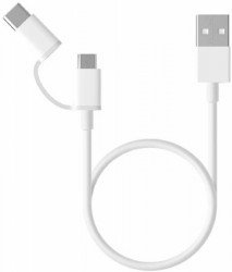 Кабель Xiaomi Mi 2-in-1 SJV4083TY USB A(m) micro USB B (m) USB Type-C (m) 0.3м белый