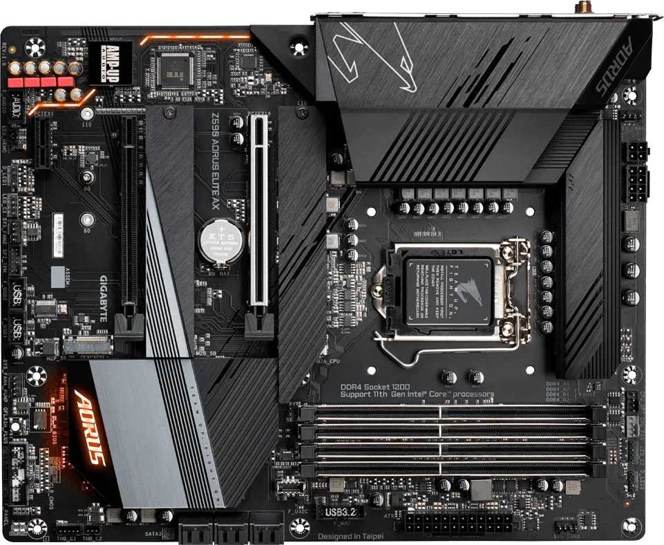Материнская плата Gigabyte Z590 AORUS ELITE AX Soc-1200 Intel Z590 4xDDR4 ATX AC`97 8ch(7.1) 2.5Gg RAID+DP