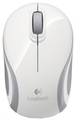 Мышь Logitech Mini M187 белый/серый оптическая (1000dpi) беспроводная USB для ноутбука (2but)