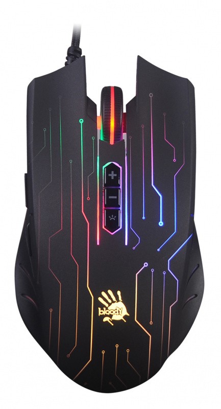 Мышь A4Tech Bloody Q82 черный/рисунок оптическая (3200dpi) USB3.0 (8but)