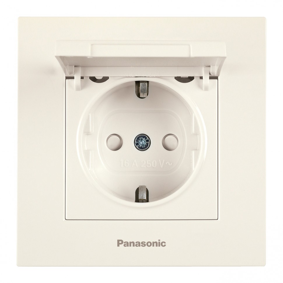 Розетка силовая Panasonic Karre Plus (WKTC02102BG-RU) скрыт. зазем. штор. крыш. IP20 бежевый (упак.:1шт)
