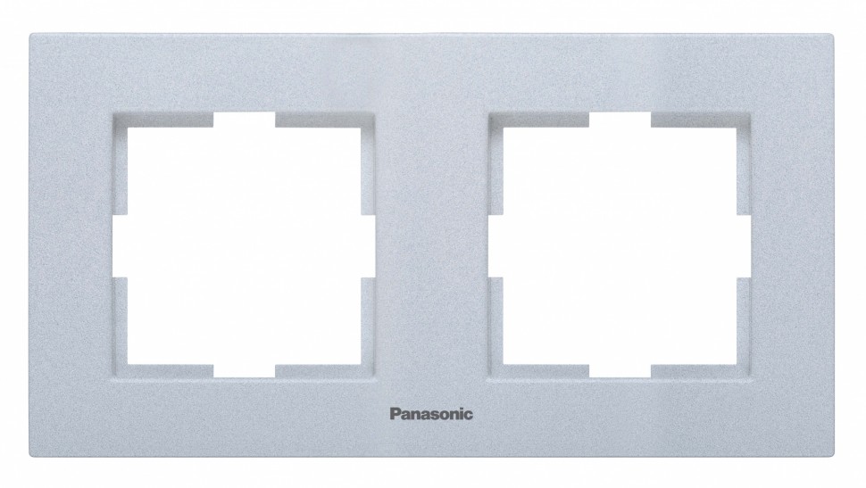 Рамка Panasonic Karre Plus WKTF08022SL-RU 2x горизонтальный монтаж пластик серебро (упак.:1шт)
