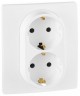 Розетка силовая (2 розетки) Legrand Etika (672223) скрыт. зазем. IP21 белый