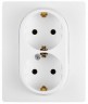 Розетка силовая (2 розетки) Legrand Etika (672223) скрыт. зазем. IP21 белый