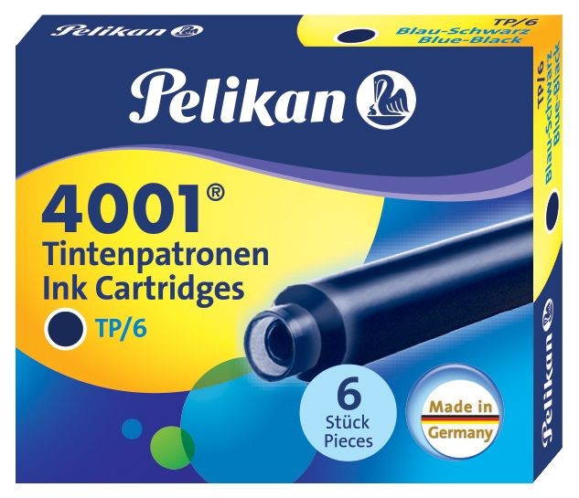 Картридж Pelikan INK 4001 TP/6 (PL301184) Blue-Black чернила для ручек перьевых (6шт)