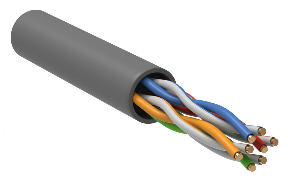 Кабель информационный ITK LC1-C5E04-121-R кат.5е U/UTP не экранированный 4X2X24AWG LSZH внутренний 305м серый
