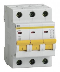 Выключатель автоматический IEK ВА47-29 MVA20-3-040-C 40A тип C 4.5kA 3П 400В 3мод белый