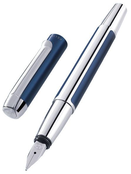 Ручка перьевая Pelikan Elegance Pura P40 (PL954966) синий/серебристый EF перо сталь нержавеющая подар.кор.