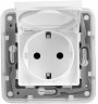 Розетка силовая Legrand Etika (672232) скрыт. зазем. крыш. IP44 белый