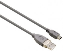 Кабель Hama 00039661 USB A(m) mini USB B (m) 0.25м серый