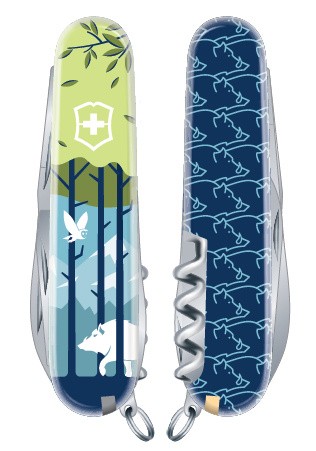 Нож перочинный Victorinox Spartan "Охота на вепря" (1.3603.7R2-05) 91мм 12функций синий/рисунок карт.коробка