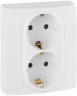 Розетка силовая (2 розетки) Legrand Etika (672233) скрыт. зазем. штор. IP21 белый