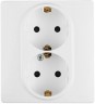 Розетка силовая (2 розетки) Legrand Etika (672233) скрыт. зазем. штор. IP21 белый