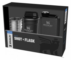 Набор термопосуды Stanley Adventure Nesting Shot Glass Set + Flask 0.23л. черный (10-01883-035)