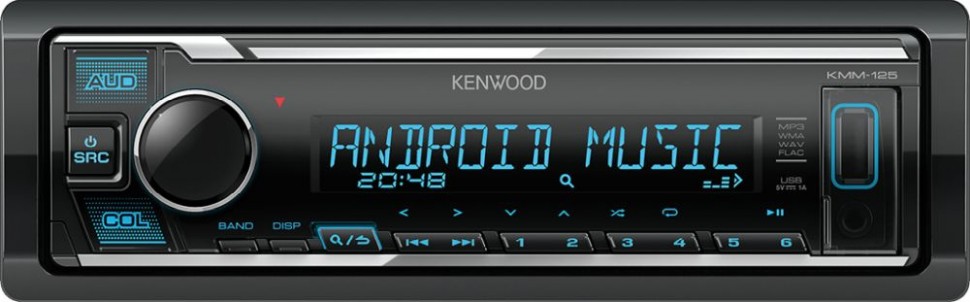 Автомагнитола Kenwood KMM-125 1DIN 4x50Вт
