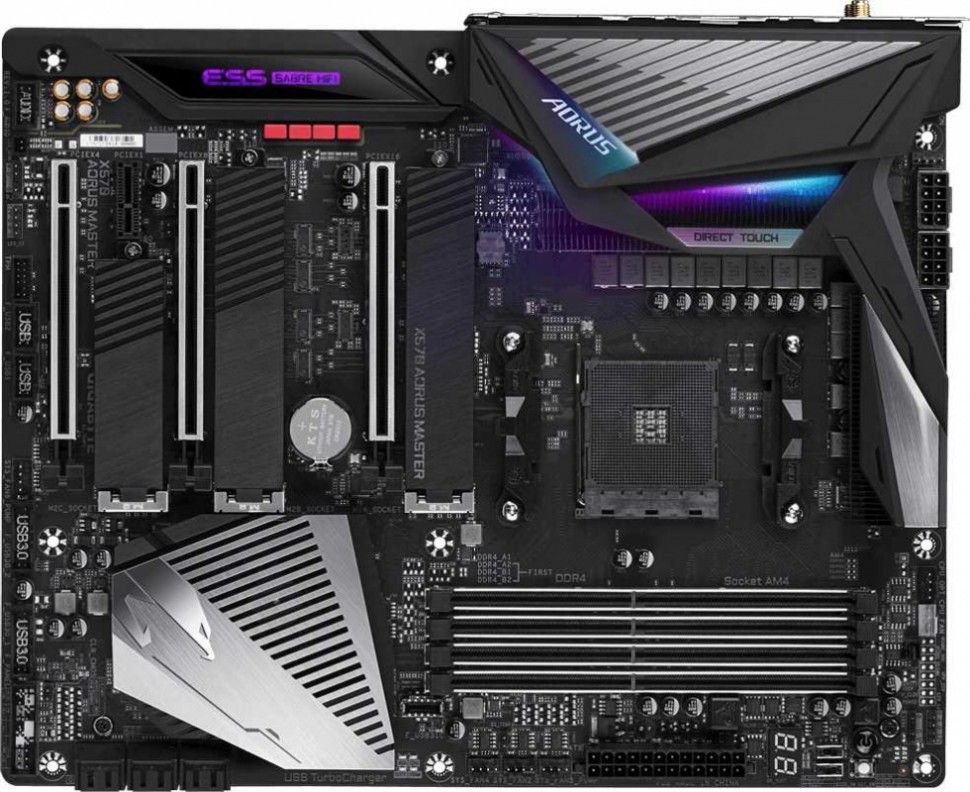 Материнская плата Gigabyte X570 AORUS MASTER Soc-AM4 AMD X570 4xDDR4 ATX AC`97 8ch(7.1) 2xGgE RAID