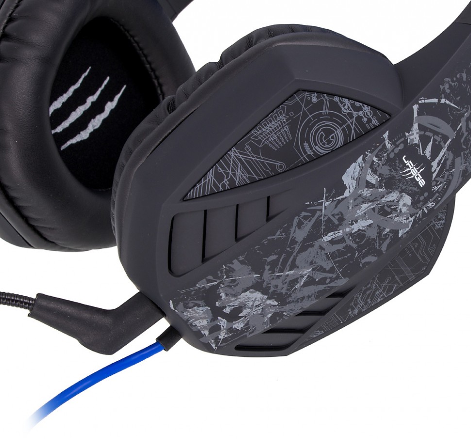 Наушники с микрофоном Hama uRage SoundZ 310 черный/серый 2.5м накладные USB оголовье (00186023)