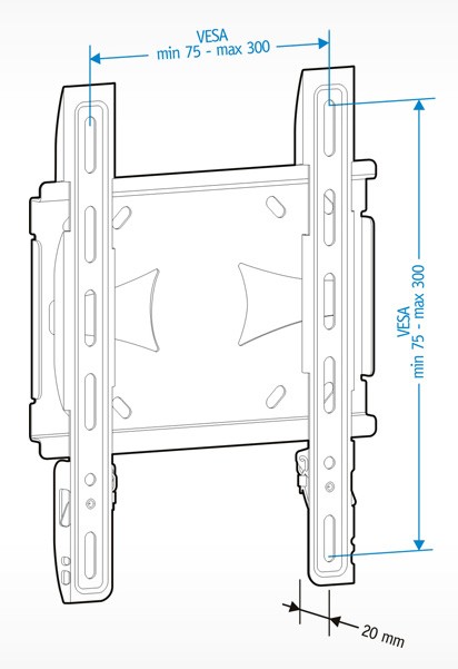 Кронштейн для телевизора Holder LCDS-5045 металлик 19"-40" макс.45кг настенный фиксированный