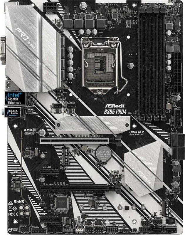 Материнская плата Asrock B365 PRO4 Soc-1151v2 Intel B365 4xDDR4 ATX AC`97 8ch(7.1) GbLAN+VGA+DVI+HDMI