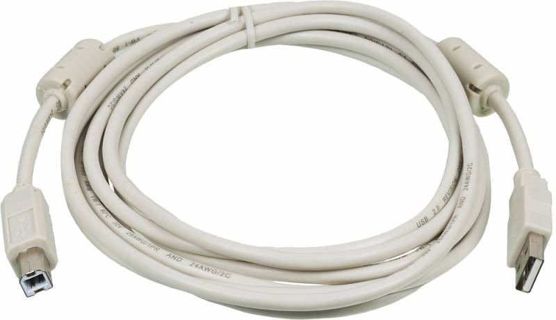 Кабель Ningbo USB2.0-AM/BM-3M-MG USB A(m) USB B(m) 3м феррит.кольца серый