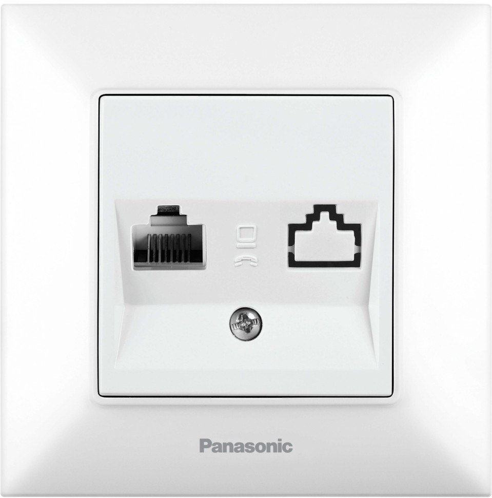 Розетка компьютерная Panasonic Arkedia Slim (WNTC04052WH-RU) скрыт. IP20 белый (упак.:1шт)