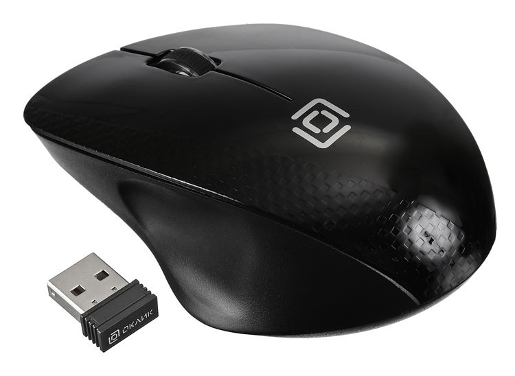 Мышь Оклик 695MW черный оптическая (1000dpi) беспроводная USB (2but)