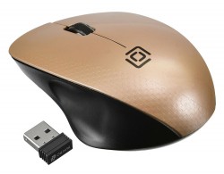 Мышь Оклик 695MW черный/золотистый оптическая (1000dpi) беспроводная USB (2but)