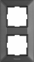 Рамка Panasonic Arkedia Slim WNTF08122DG-RU 2x вертикальный монтаж пластик дымчатый (упак.:1шт)