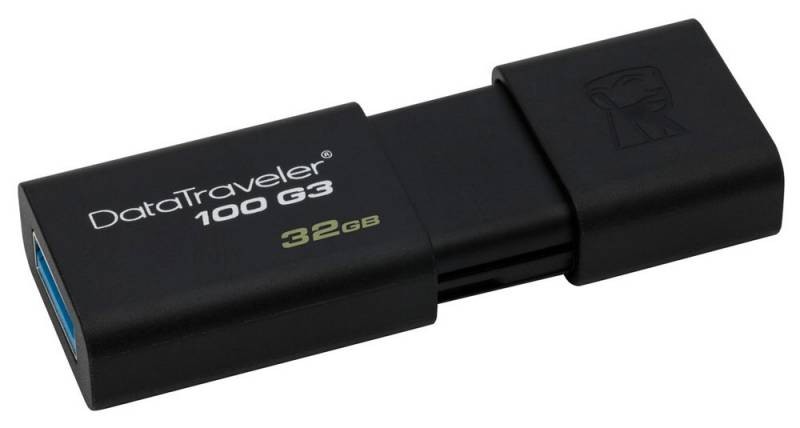 Флеш Диск Kingston 32Gb DataTraveler 100 G3 DT100G3/32GB USB3.0 черный