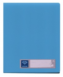 Папка с 20 прозр.вклад. Бюрократ Crystal -CR20BLUE A4 пластик 0.5мм голубой