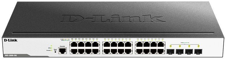 Коммутатор D-Link DGS-3000-28L/B1A 24G 4SFP управляемый