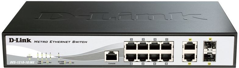 Коммутатор D-Link DGS-1210-10/ME DGS-1210-10/ME/B1A 8G 2SFP управляемый