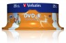 Диск DVD-R Verbatim 4.7Gb 16x Cake Box (25шт) Printable (43538)